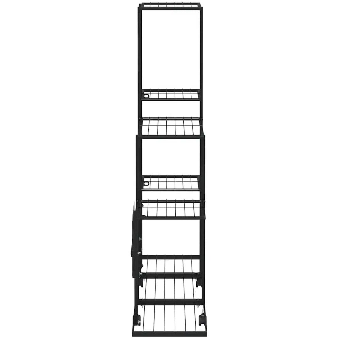 Växtställ på hjul svart metall vidaXL 94.5 x 25 x 92.5 cm – bild 6