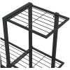 Växtställ på hjul svart metall vidaXL 94.5 x 25 x 92.5 cm – miniatyr 8