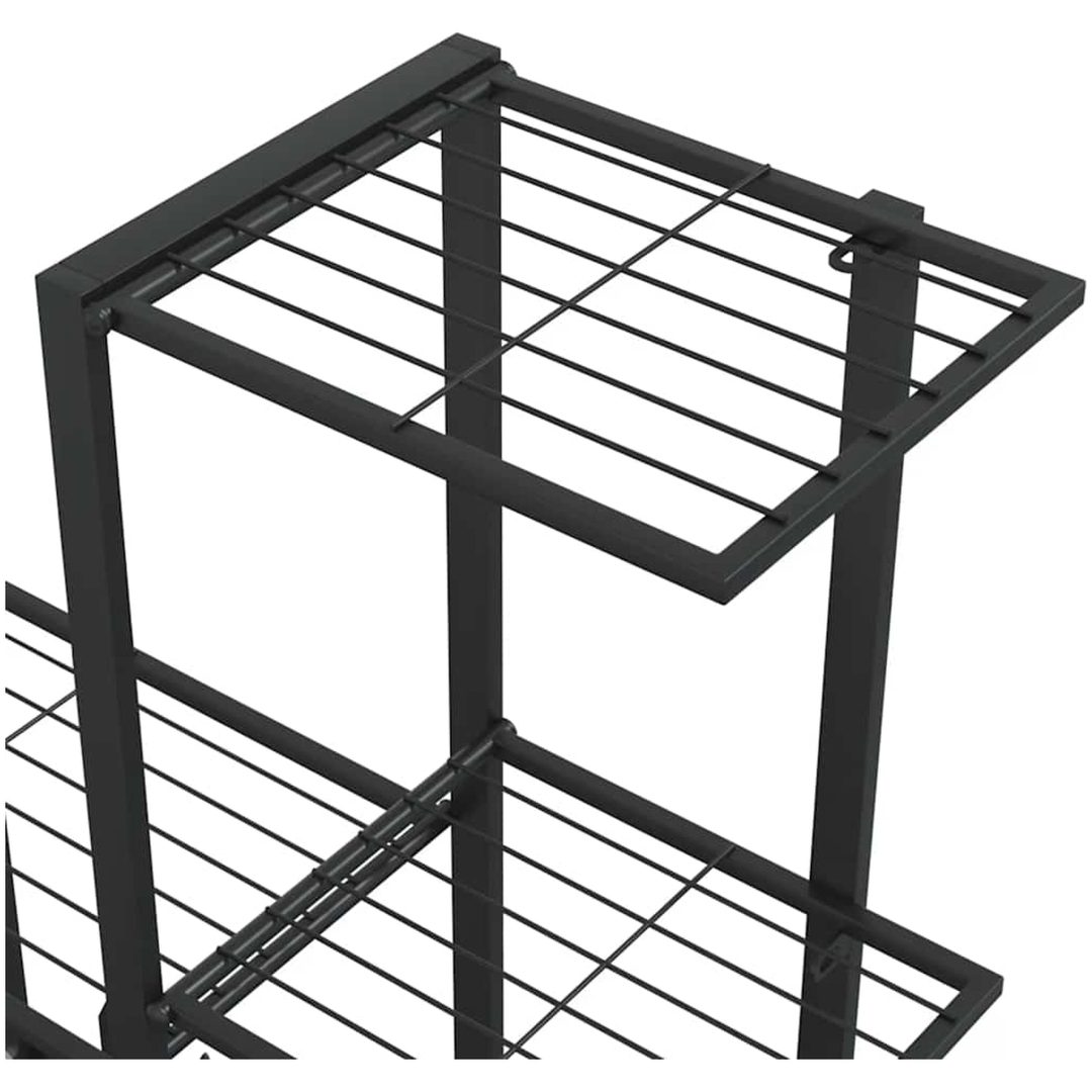 Växtställ på hjul svart metall vidaXL 94.5 x 25 x 92.5 cm – bild 8