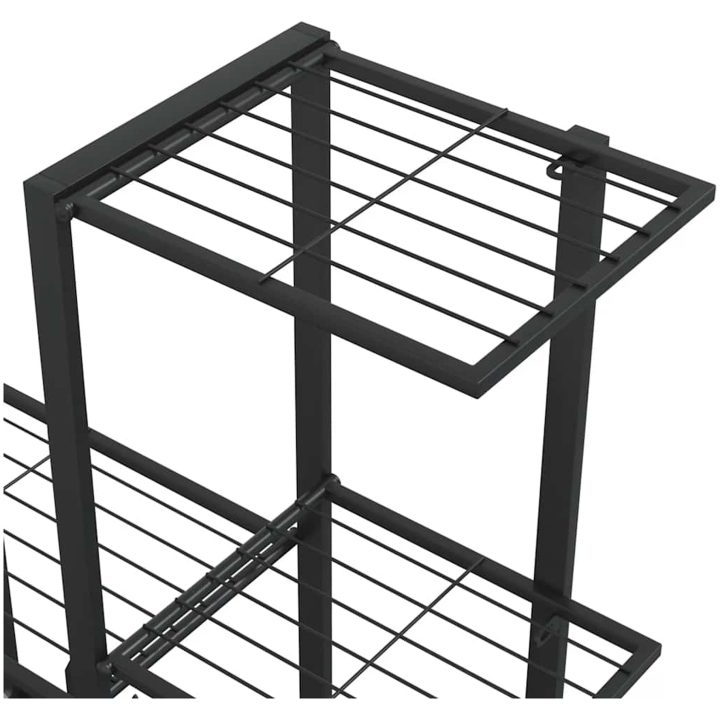 Växtställ på hjul svart metall vidaXL 94.5 x 25 x 92.5 cm – bild 8