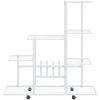 Växtställ på hjul vit metall vidaXL 94.5 x 25 x 92.5 cm – miniatyr 3