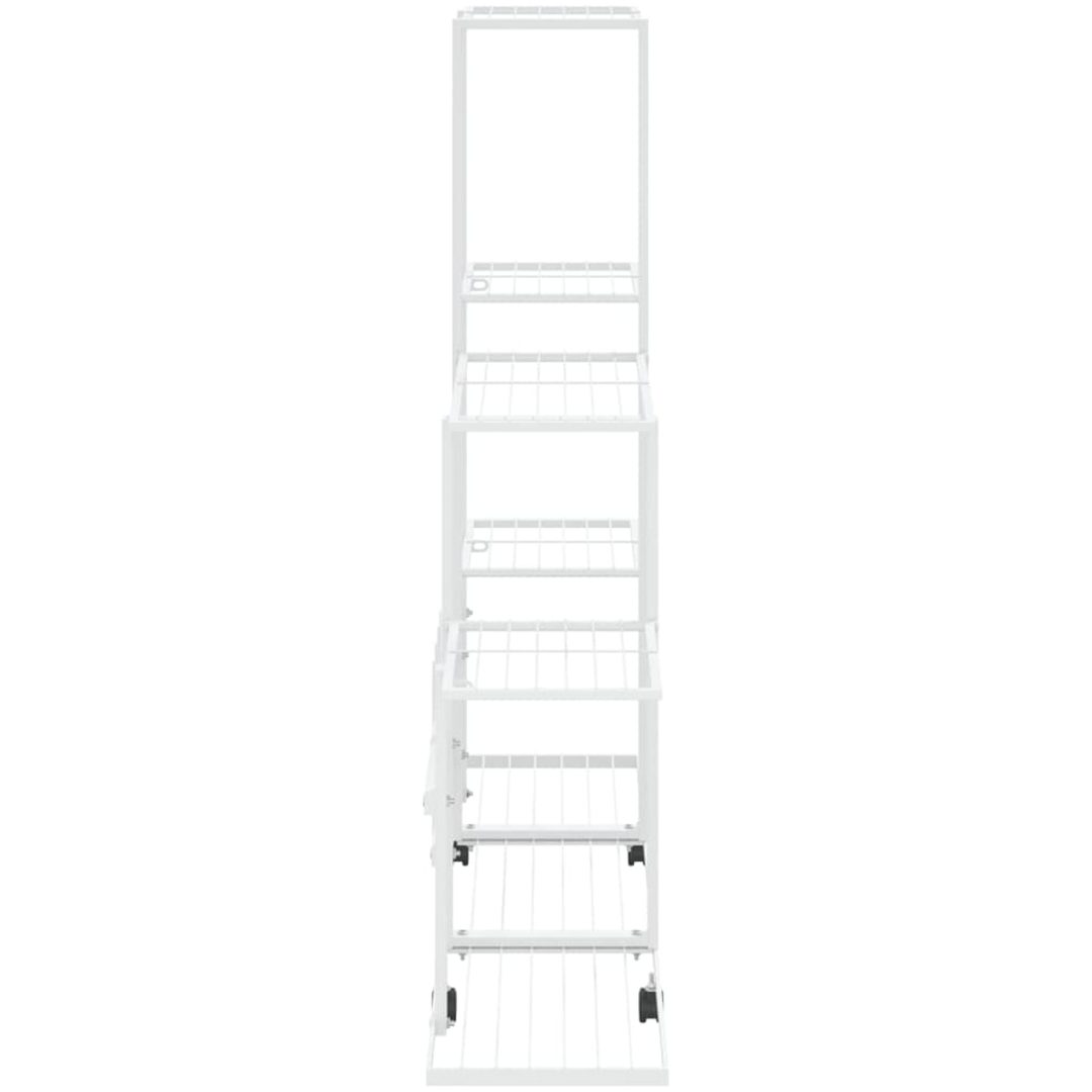 Växtställ på hjul vit metall vidaXL 94.5 x 25 x 92.5 cm – bild 4