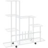 Växtställ på hjul vit metall vidaXL 94.5 x 25 x 92.5 cm – miniatyr 5