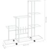 Växtställ på hjul vit metall vidaXL 94.5 x 25 x 92.5 cm – miniatyr 7