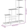 Växtställ på hjul vit metall vidaXL 94.5 x 25 x 92.5 cm – miniatyr 9