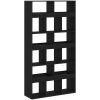 Växtställ Svart Ek Konstruerat Trä vidaXL 100 x 33 x 187.5 cm – miniatyr 2