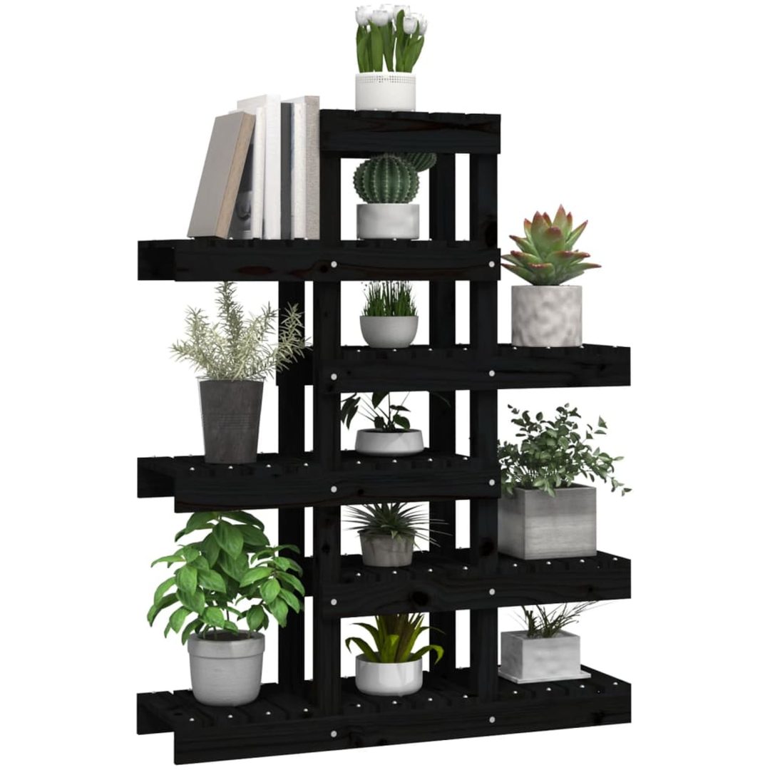 Växtställ Svart massiv furu vidaXL 85 x 25 x 109.5 cm – bild 4
