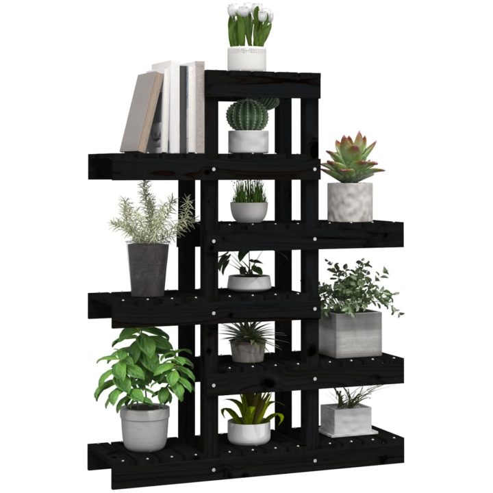 Växtställ Svart massiv furu vidaXL 85 x 25 x 109.5 cm – bild 4