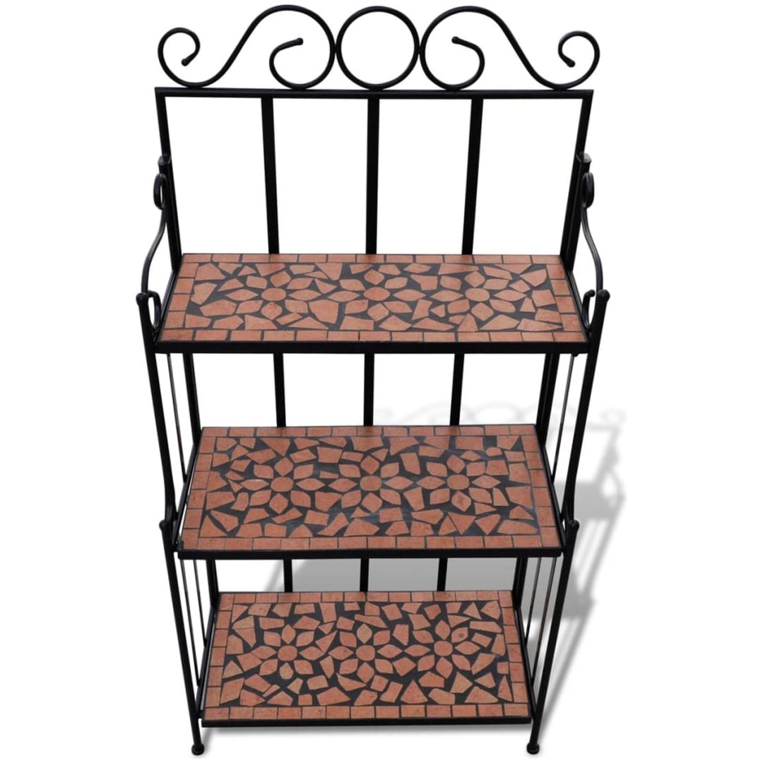 Växtställ terrakotta mosaik vidaXL – bild 2