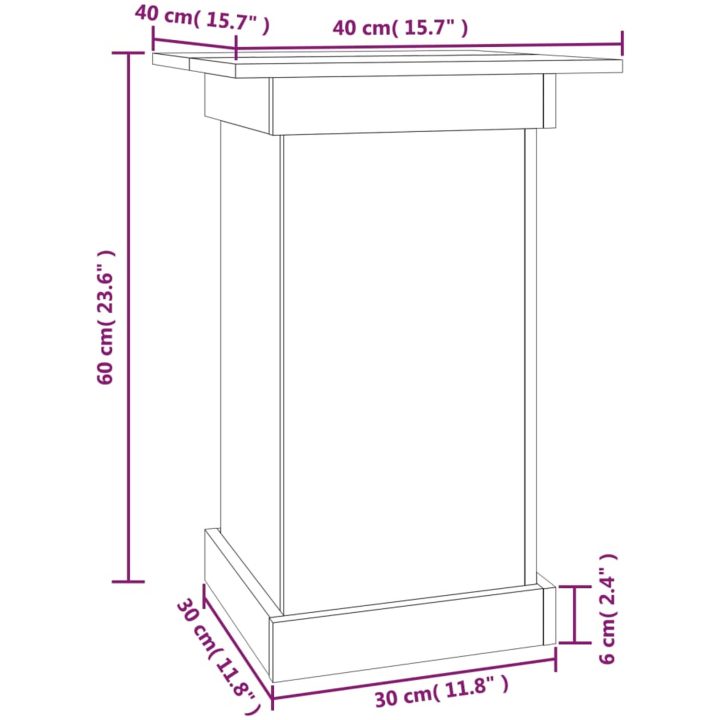 Växtställ vit massiv furu vidaXL 40 x 40 x 60 cm – bild 8