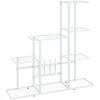Växtställ vit metall vidaXL 94.5 x 25 x 88 cm – miniatyr 2