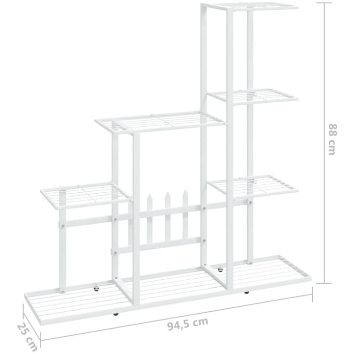 Växtställ vit metall vidaXL 94.5 x 25 x 88 cm – bild 7