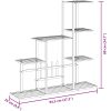 Växtställ vit metall vidaXL 94.5 x 25 x 88 cm – miniatyr 9
