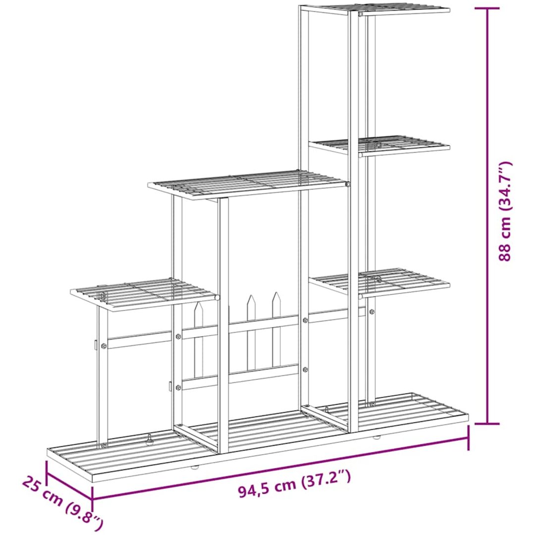 Växtställ vit metall vidaXL 94.5 x 25 x 88 cm – bild 9