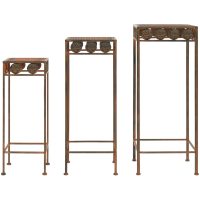Växtstativ 3 delar vintage stil metall rostfärgade vidaXL