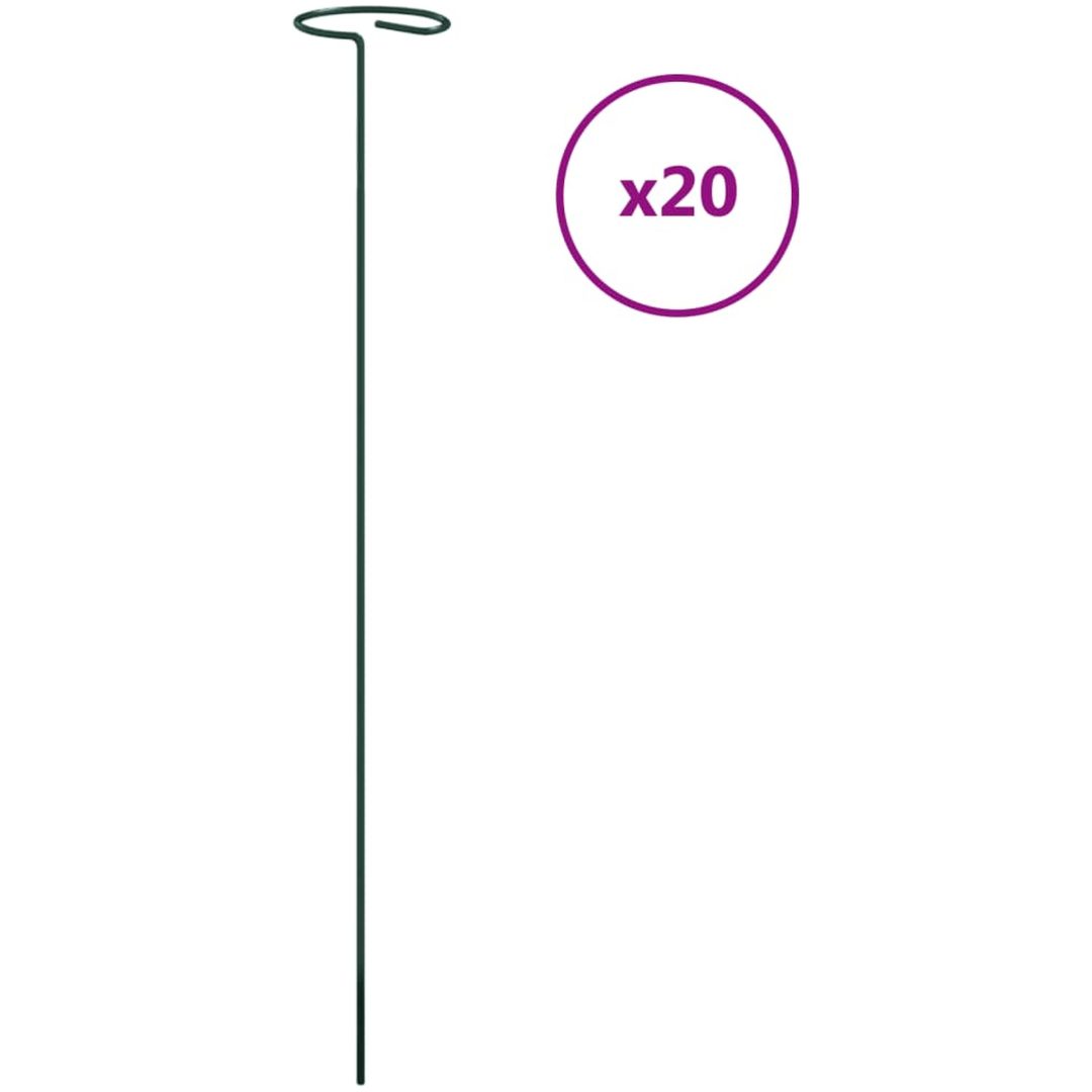Växtstöd 20 st mörkgrön stål vidaXL 40 cm – bild 2