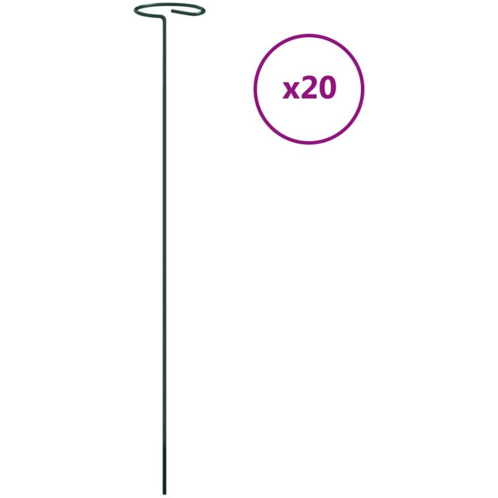 Växtstöd 20 st mörkgrön stål vidaXL 40 cm – bild 2