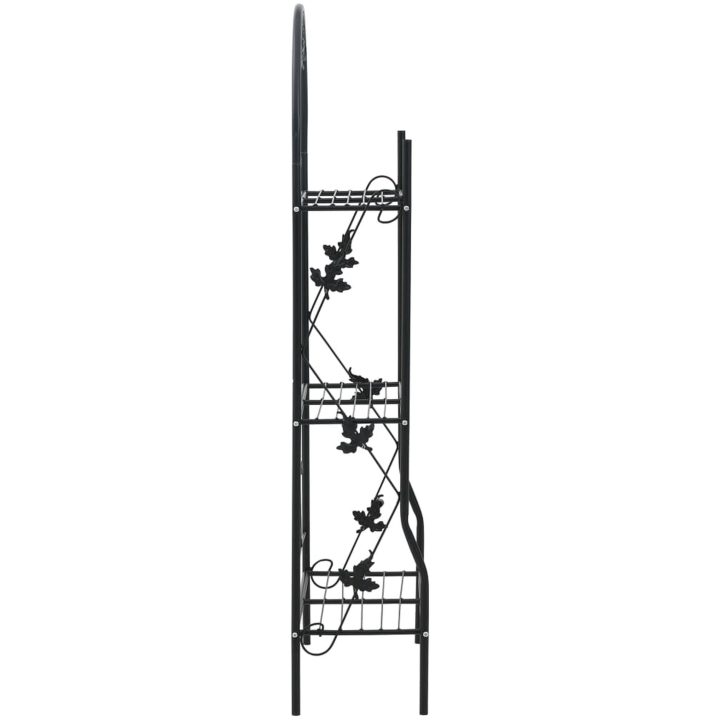 Växtstöd 3 hyllor svart 52x28x128 cm järn vidaXL – bild 3