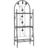 Växtstöd 3 hyllor svart 52x28x128 cm järn vidaXL – miniatyr 1