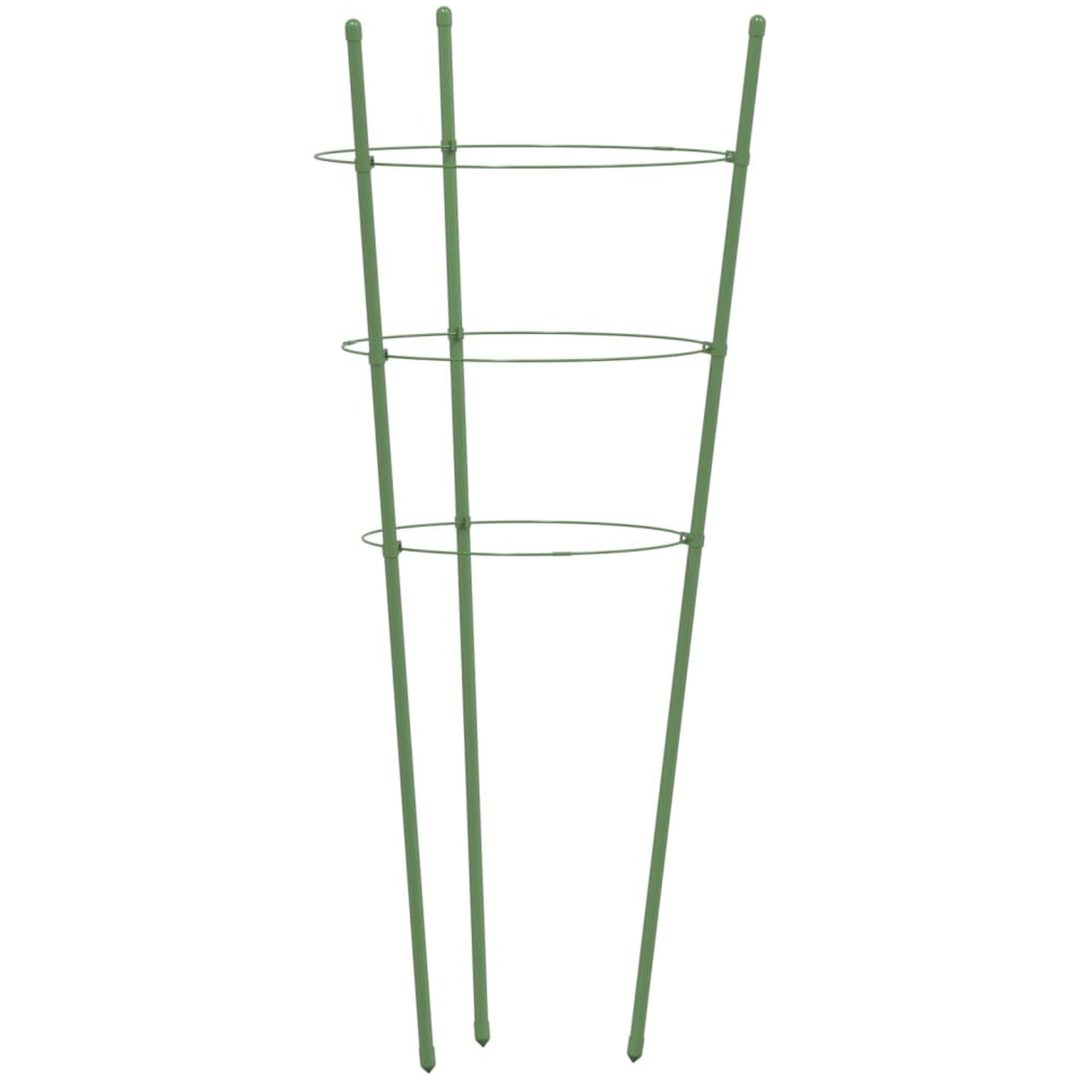 Växtstöd med 3 ringar 5 st grön 45 cm stål vidaXL 18 x 45 cm – bild 4