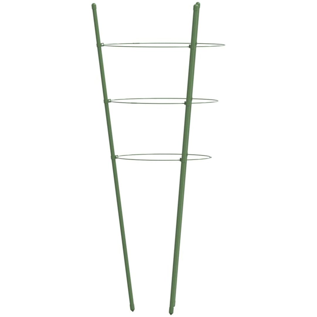 Växtstöd med 3 ringar 5 st grön 45 cm stål vidaXL 18 x 45 cm – bild 6