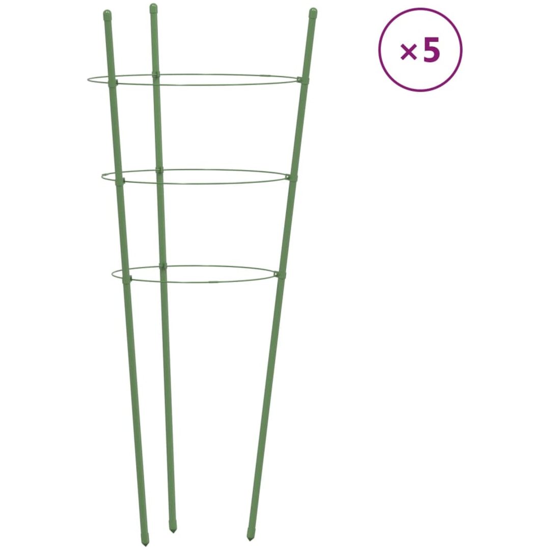Växtstöd med 3 ringar 5 st grön 60 cm stål vidaXL 21.5 x 60 cm – bild 2