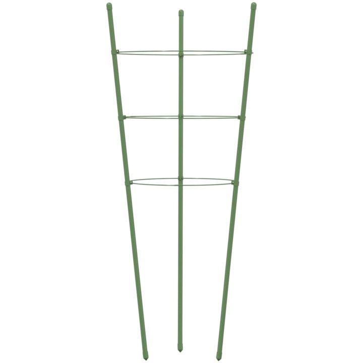 Växtstöd med 3 ringar 5 st grön 75 cm stål vidaXL 28 x 75 cm – bild 5