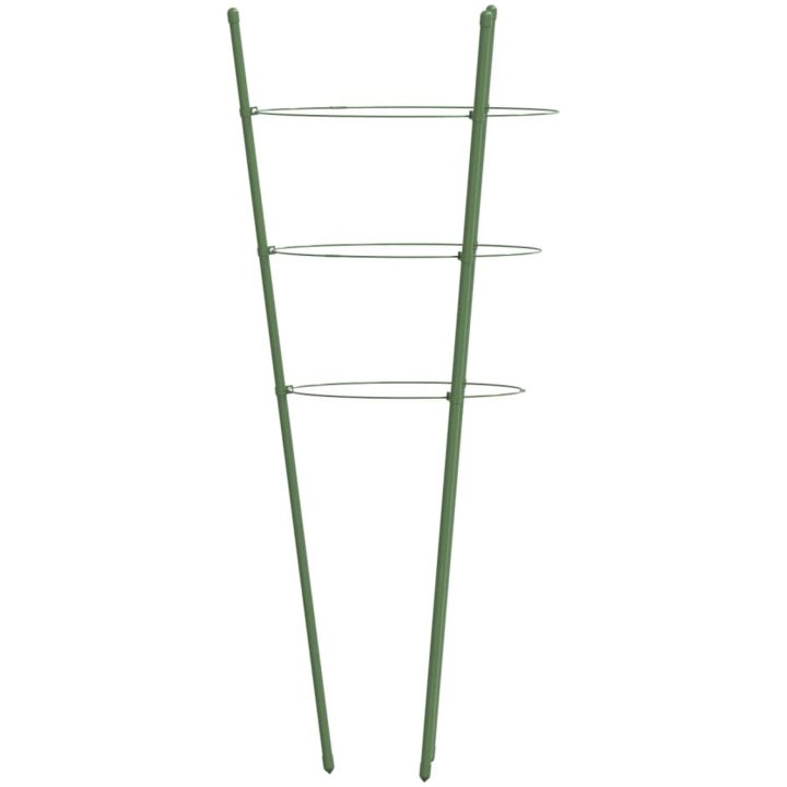 Växtstöd med 3 ringar 5 st grön 75 cm stål vidaXL 28 x 75 cm – bild 6