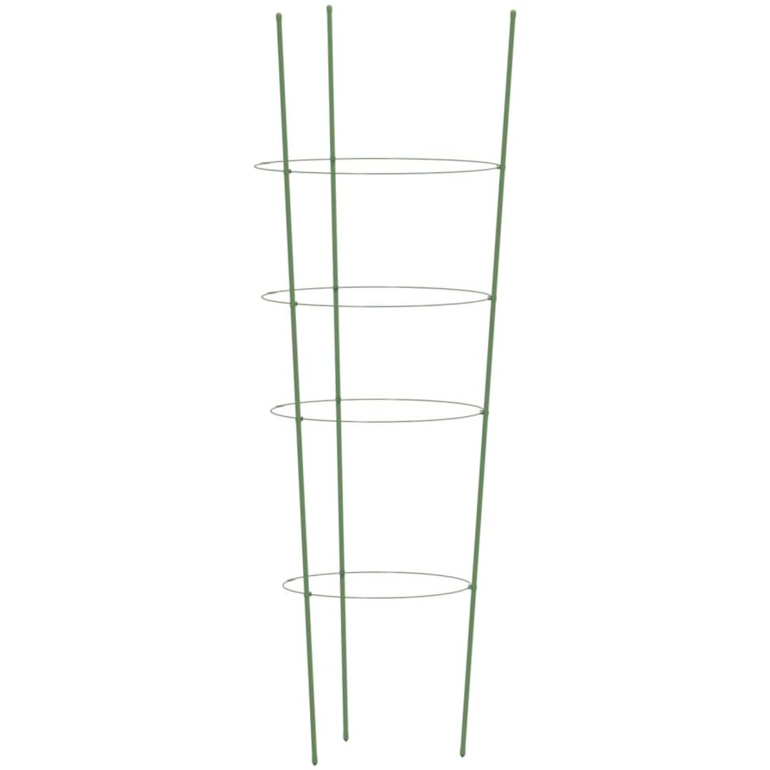 Växtstöd med 4 ringar 5 st grön 90 cm stål vidaXL 30 x 90 cm – bild 4