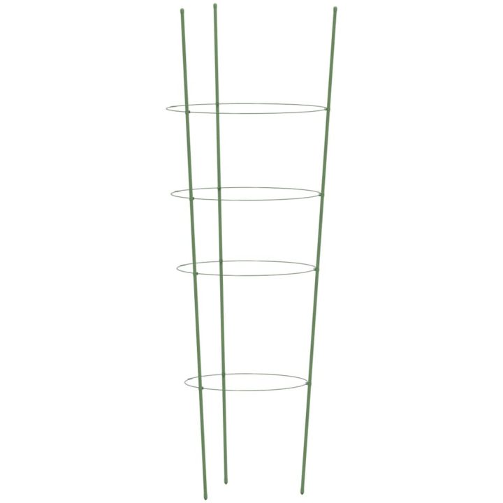 Växtstöd med 4 ringar 5 st grön 90 cm stål vidaXL 30 x 90 cm – bild 4