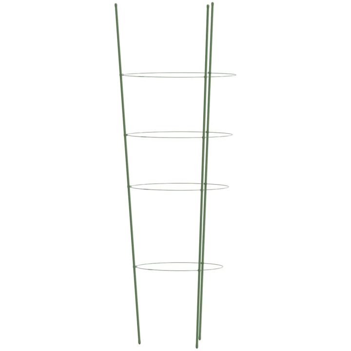 Växtstöd med 4 ringar 5 st grön 90 cm stål vidaXL 30 x 90 cm – bild 6