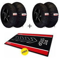 VECTOR Kit - 2 Sets of Smart 110/120 Tyre Warmers and Free Pit Stop Paddock Mat