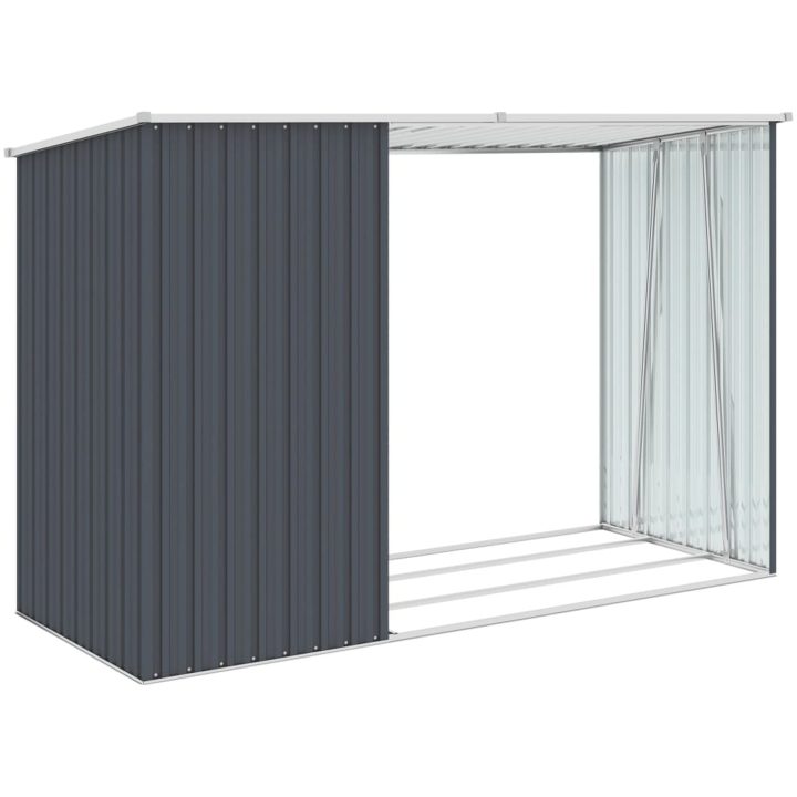 Vedskjul antracit 245x98x159 cm galvaniserat stål vidaXL – bild 4