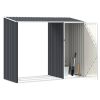 Vedskjul antracit 245x98x159 cm galvaniserat stål vidaXL – miniatyr 5