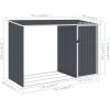 Vedskjul antracit 245x98x159 cm galvaniserat stål vidaXL – miniatyr 7