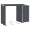 Vedskjul antracit 245x98x159 cm galvaniserat stål vidaXL – miniatyr 1