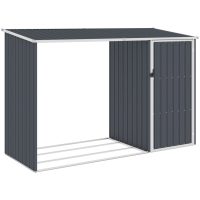 Vedskjul antracit 245x98x159 cm galvaniserat stål vidaXL