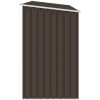 Vedskjul brun 245x98x159 cm galvaniserat stål vidaXL – miniatyr 4