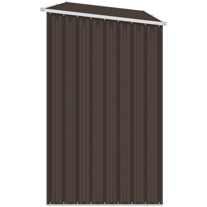 Vedskjul brun 245x98x159 cm galvaniserat stål vidaXL – bild 4