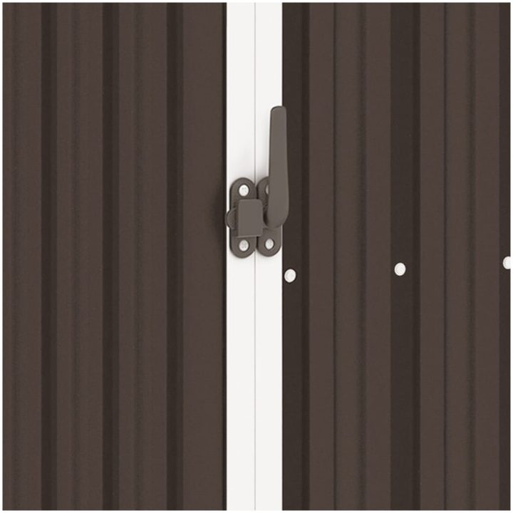 Vedskjul brun 245x98x159 cm galvaniserat stål vidaXL – bild 5