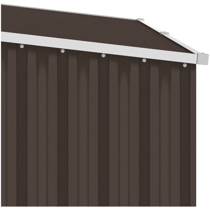Vedskjul brun 245x98x159 cm galvaniserat stål vidaXL – bild 6