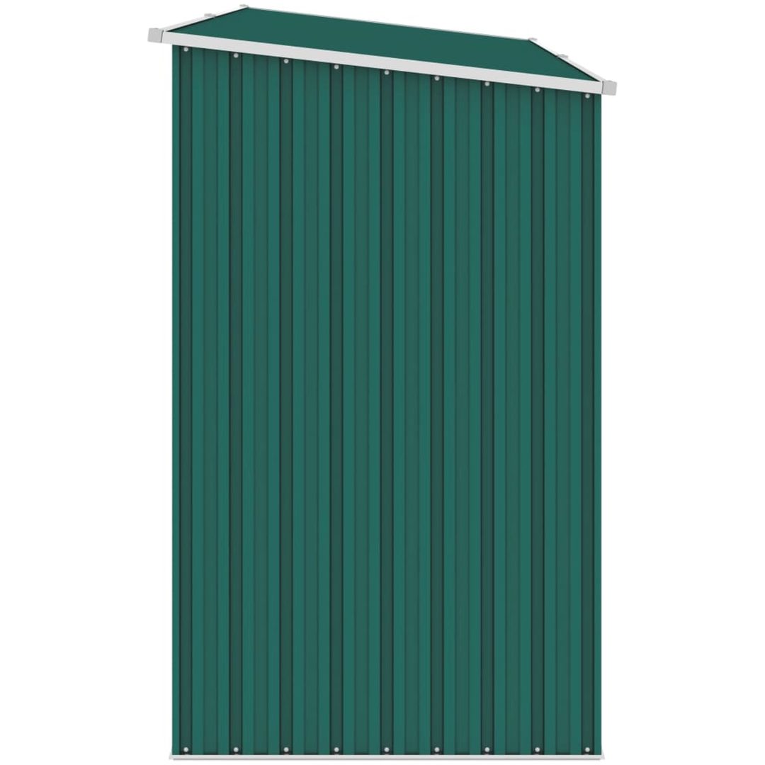 Vedskjul grön 245x98x159 cm galvaniserat stål vidaXL – bild 3