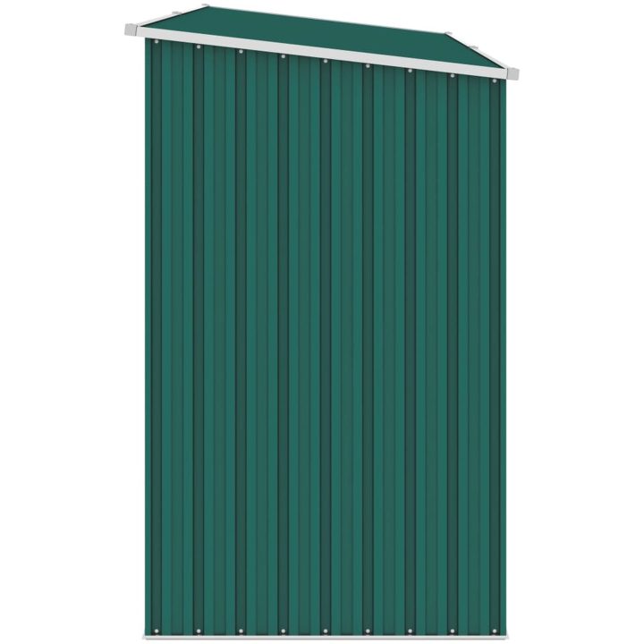 Vedskjul grön 245x98x159 cm galvaniserat stål vidaXL – bild 3