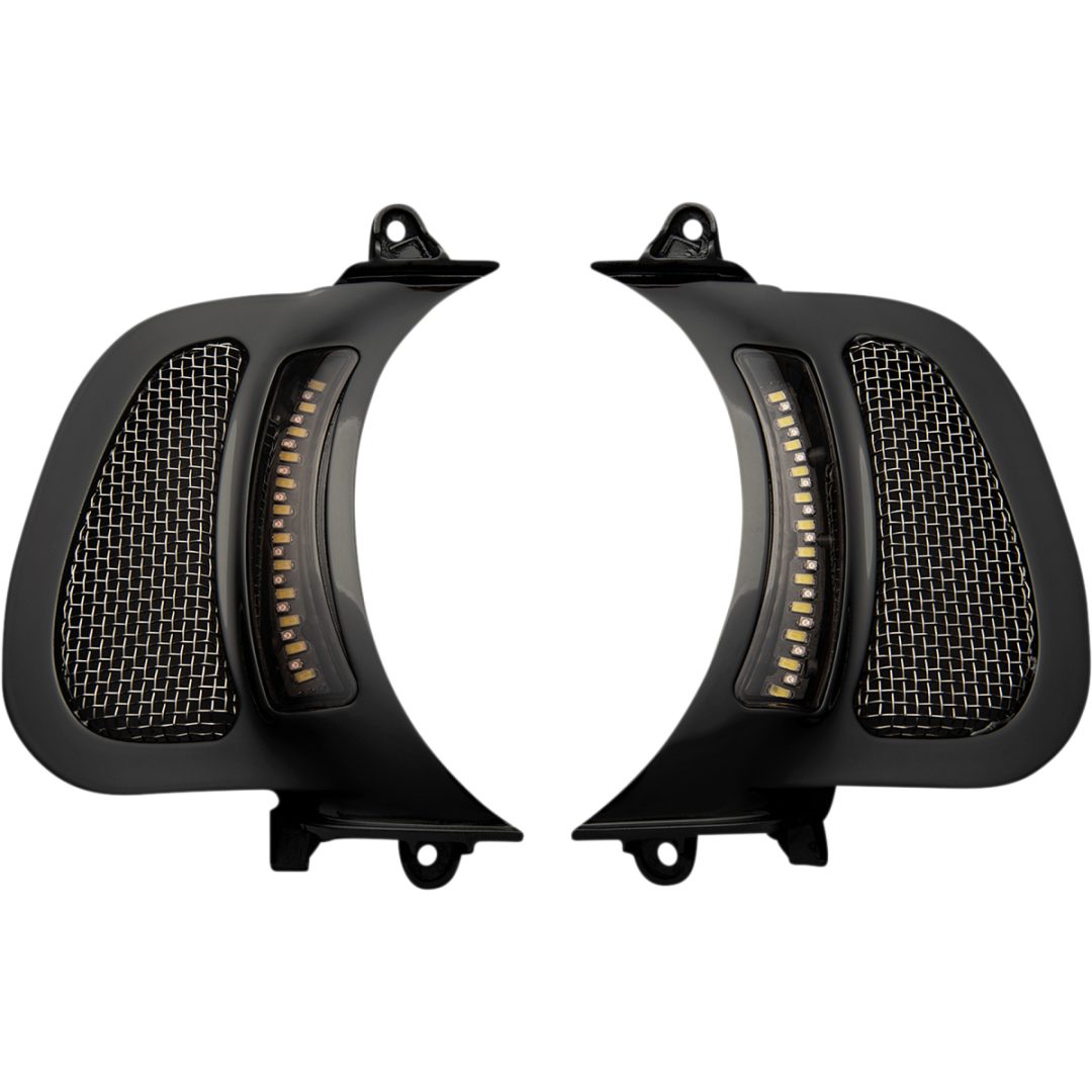 Ventilationsinsatser Led Genesis® 4 Dynamic För Road Glide® Rök/Silver/Svart CUSTOM DYNAMICS