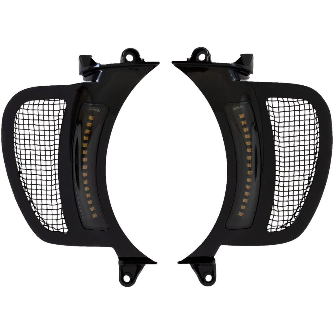 Ventilationsinsatser Led Genesis® 4 Dynamic För Road Glide® Rök/Svart CUSTOM DYNAMICS Ventilinsats