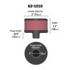 Vevhusventil Filter Standard Svart/Krom/Röd K & N 1/2" - 1 1/2" – miniatyr 3