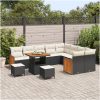 VidaXL 12-delat trädgårdsoffaset med kuddar svart poly rattan akacia vidaXL Medium – miniatyr 1