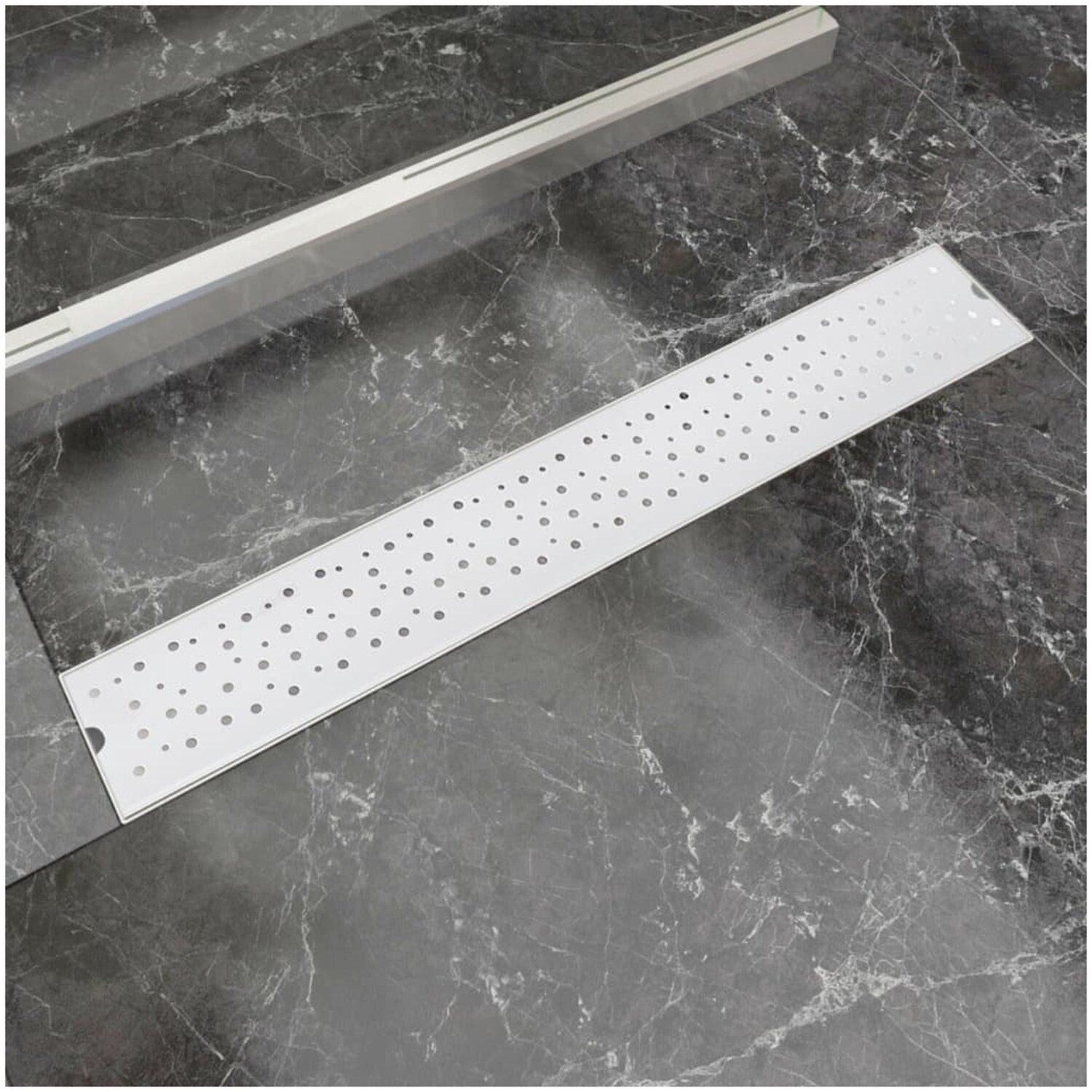 Golvbrunn vidaxl - Avlång bubblig 730x140 mm rostfritt stål 73 x 14 cm 730 140 l b