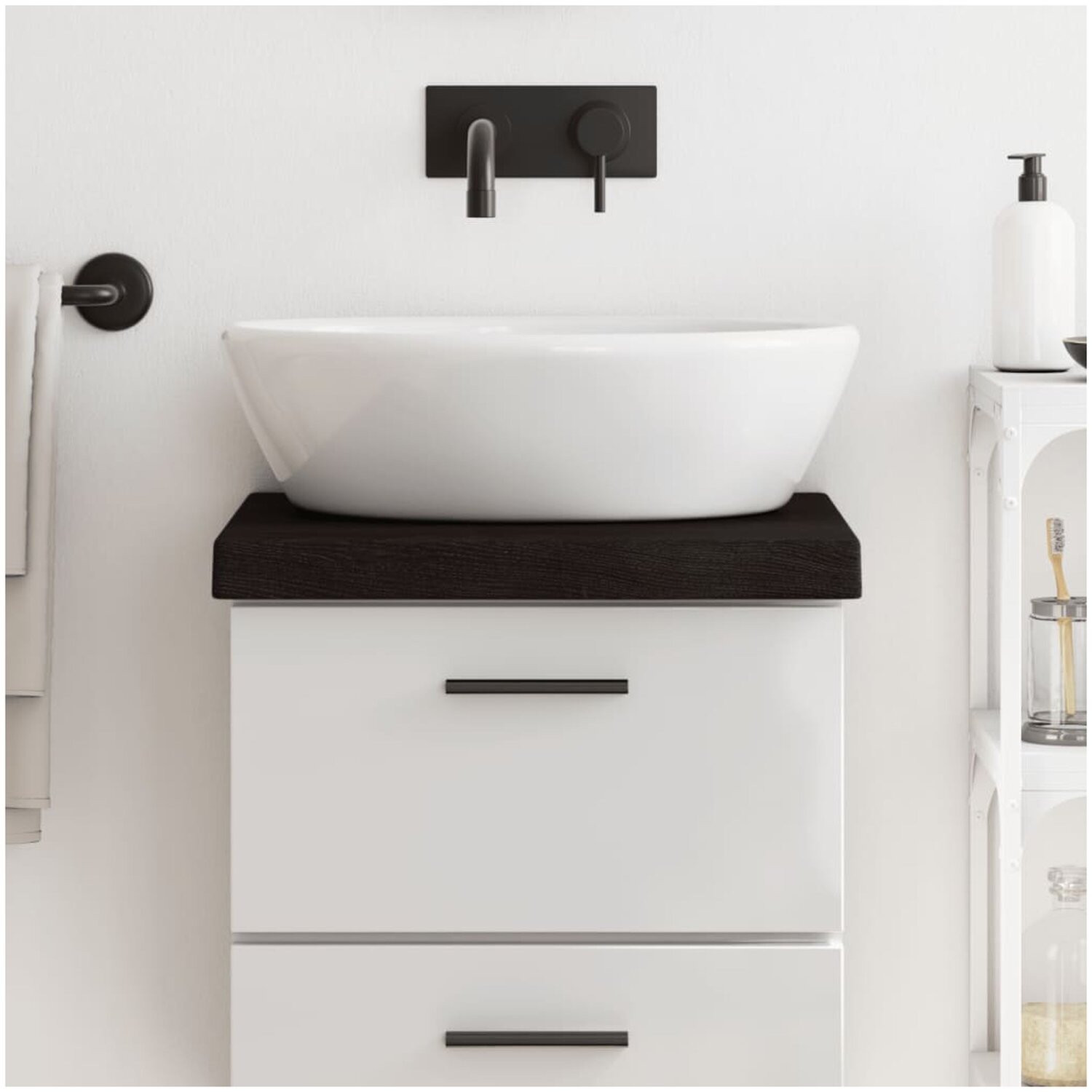 Bänkskivor vidaxl - Bänkskiva badrum mörkbrun 40x30x 2 6 cm behandlat massivt trä 40 x 30 massiv ek med mörk finish