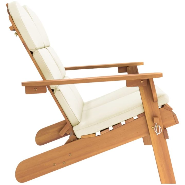 VidaXL Däckstol med dynor 126 cm massivt akaciaträ vidaXL – bild 4